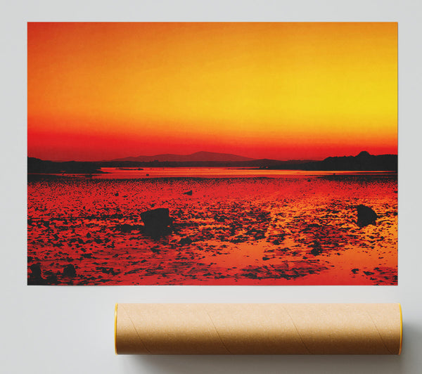 Orange Red Ocean Surprise Print