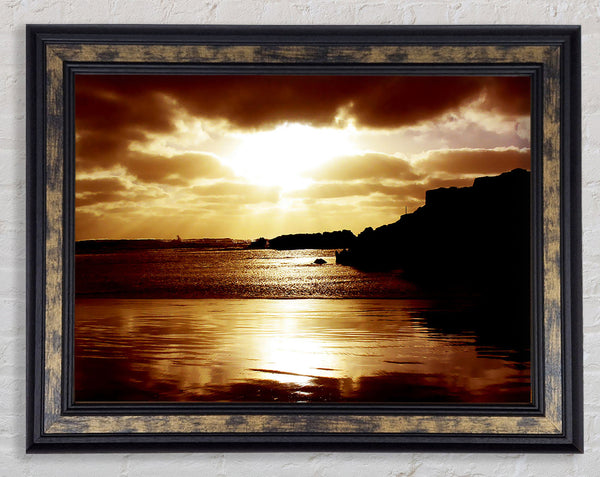 Chocolate Sunset Reflections Framed Print