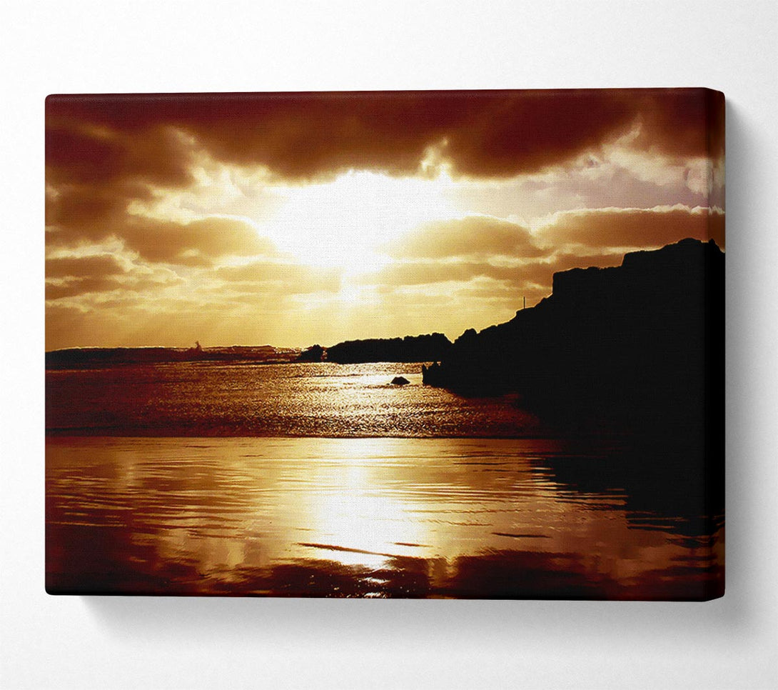  A Canvas Print of Chocolate Sunset Reflections Canvas Print