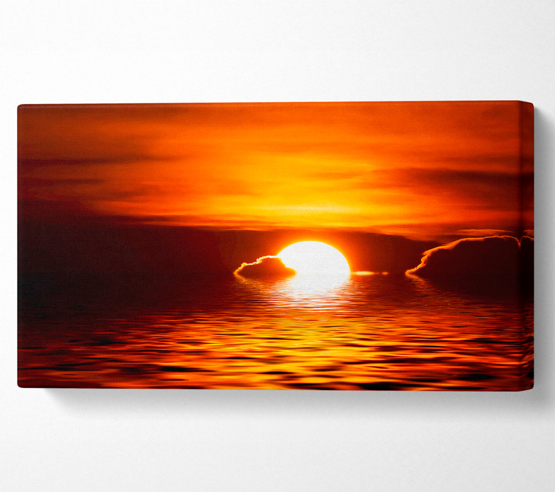  A Canvas Print of The Sun Falls In The Ocean Canvas Wall Art