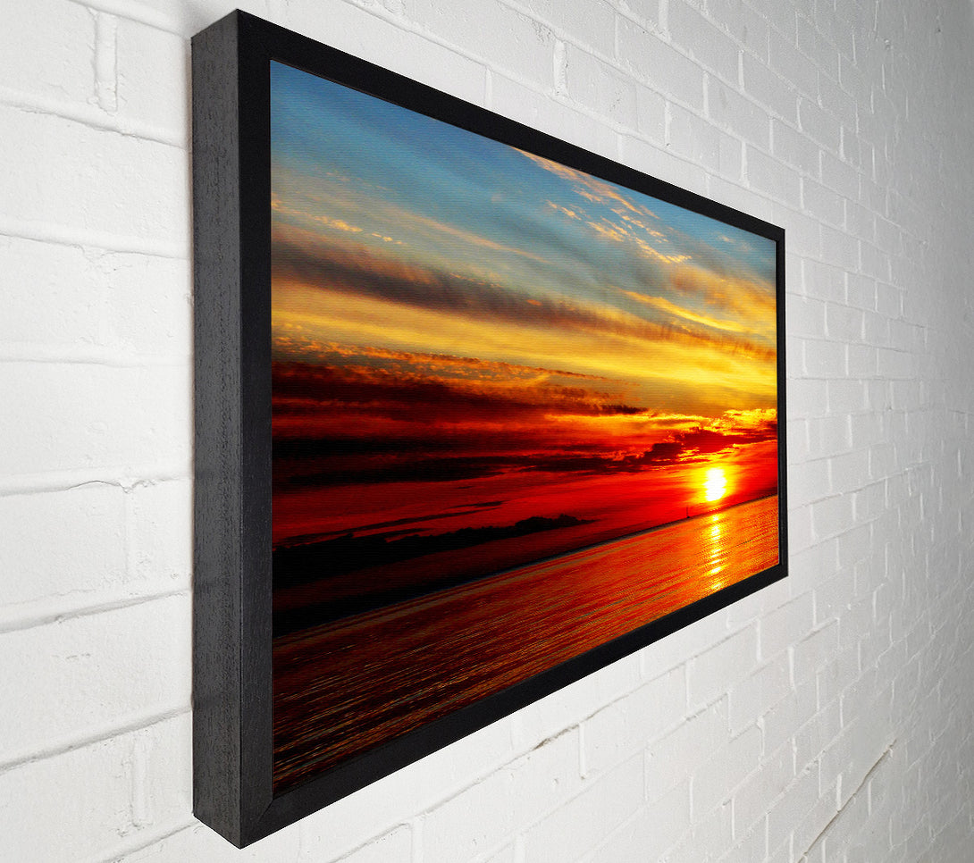  A Canvas Print of Distant Ocean Sailboat Sunset Canvas Art