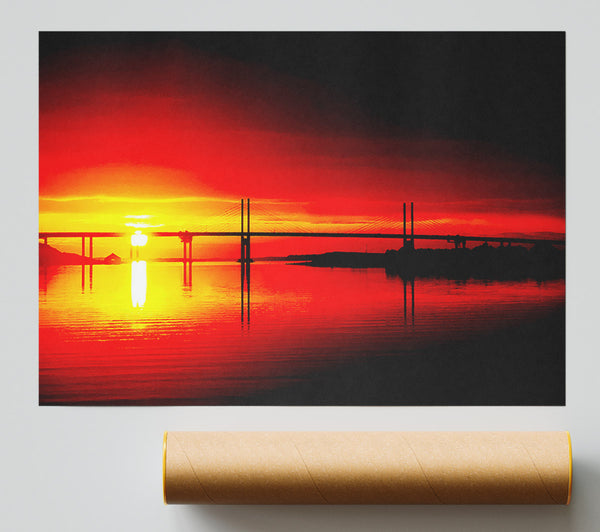 Red Pier Horizon Print