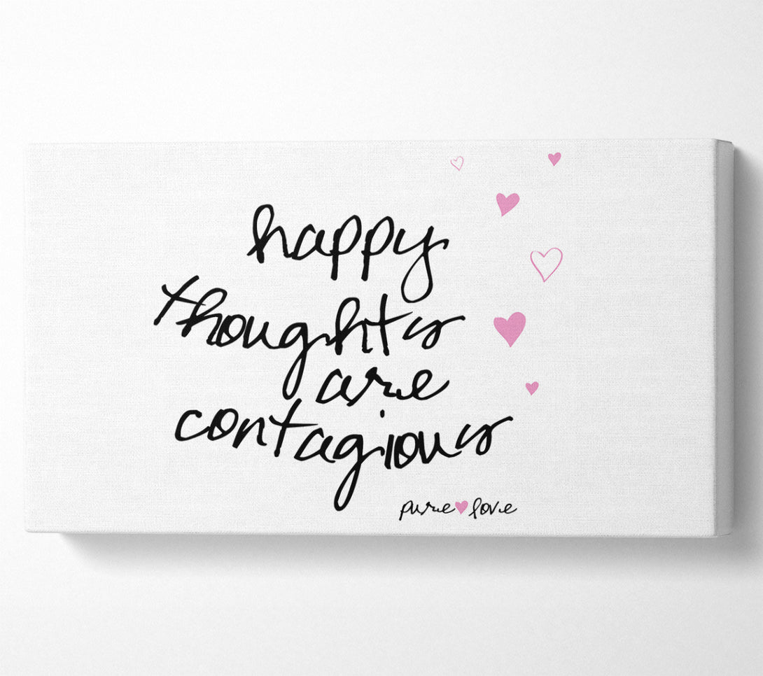  A Canvas Print of Love Quote Happy Thoughts Are Contagious Canvas Art