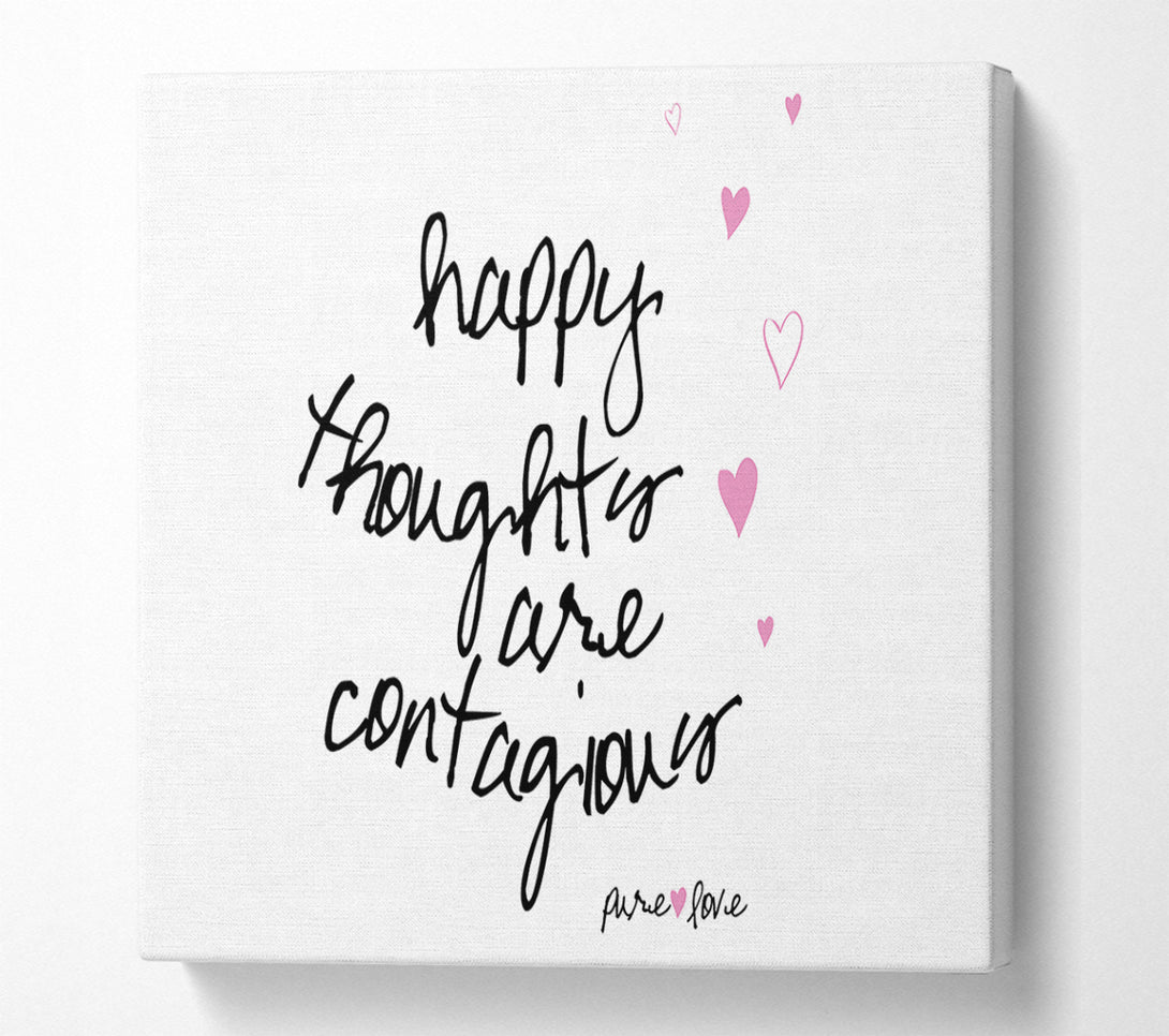  A Canvas Print of Love Quote Happy Thoughts Are Contagious Canvas Art