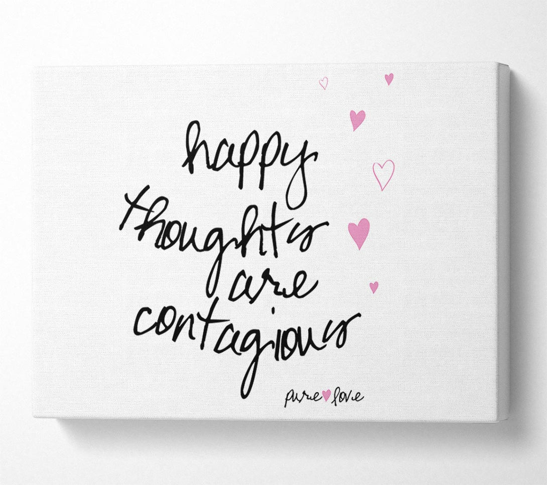  A Canvas Print of Love Quote Happy Thoughts Are Contagious Canvas Art