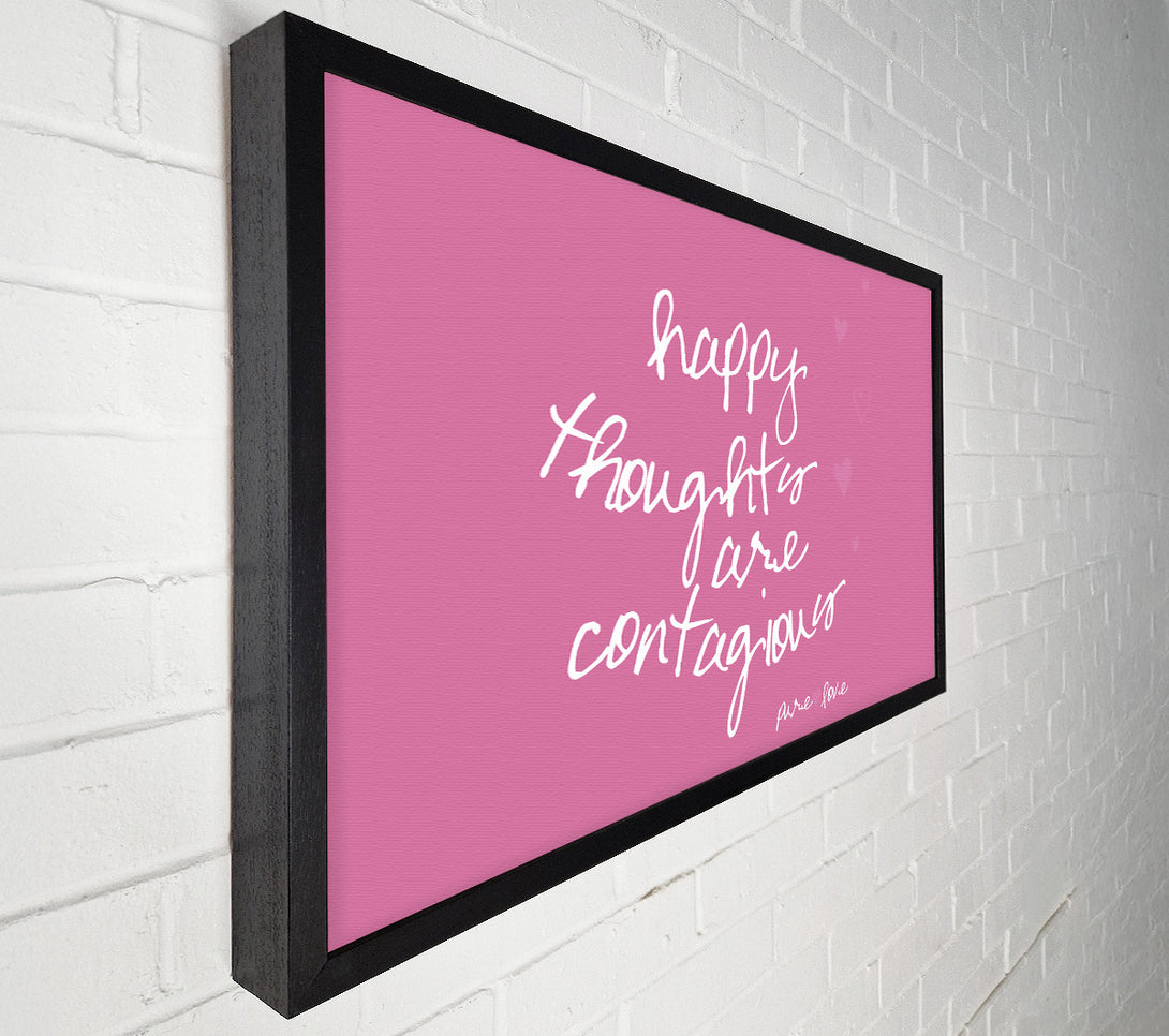  A Canvas Print of Love Quote Happy Thoughts Are Contagious Pink Canvas Wall Art
