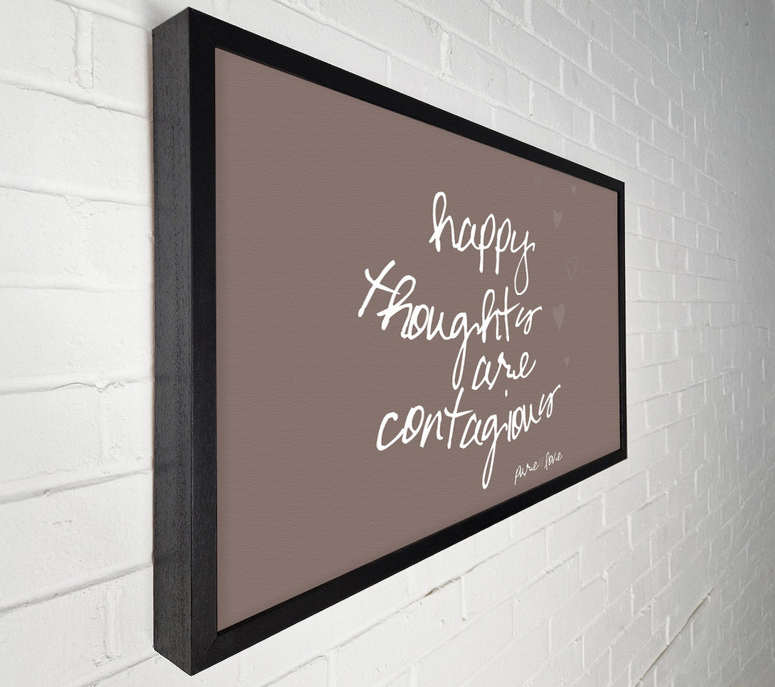  A Canvas Print of Happy Thoughts Are Contagious Beige Canvas Art