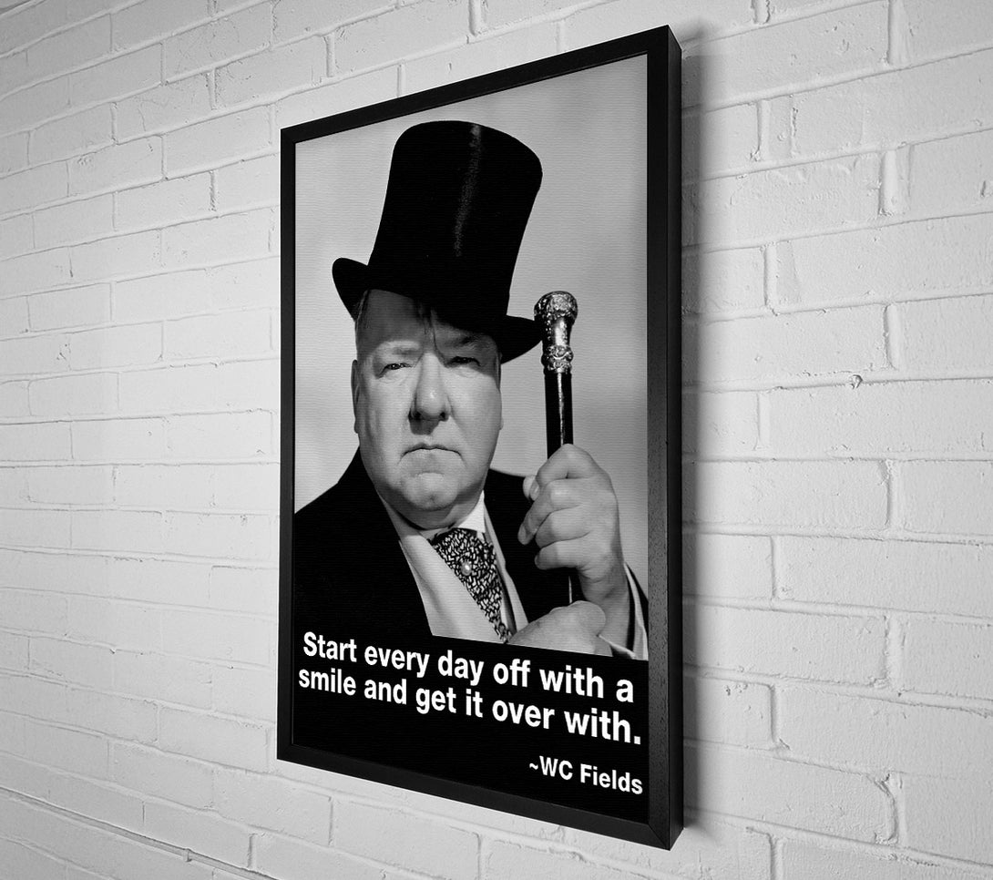  A Canvas Print of Funny Quote W C Fields Smile And Get It Over With Canvas Wall Art