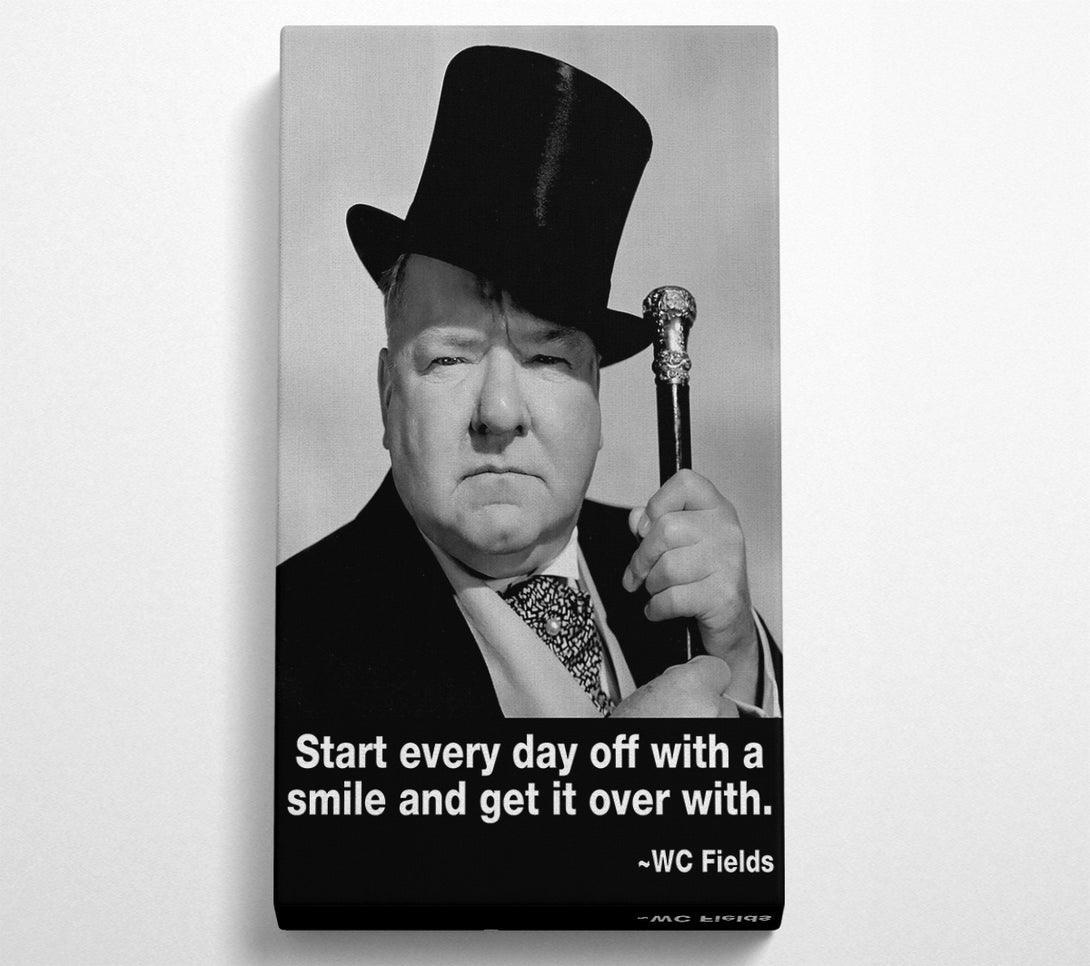  A Canvas Print of Funny Quote W C Fields Smile And Get It Over With Canvas Wall Art