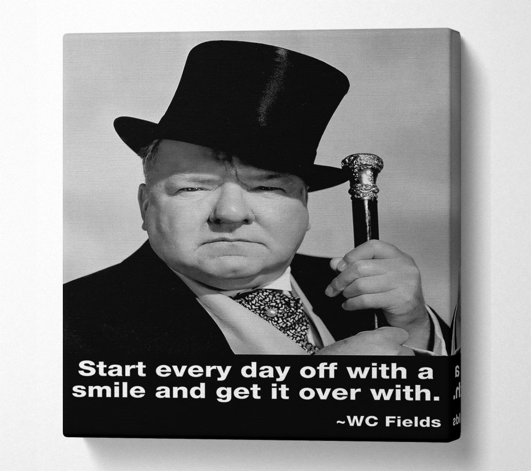  A Canvas Print of Funny Quote W C Fields Smile And Get It Over With Canvas Wall Art