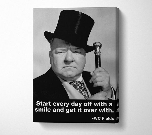  A Canvas Print of Funny Quote W C Fields Smile And Get It Over With Canvas Wall Art