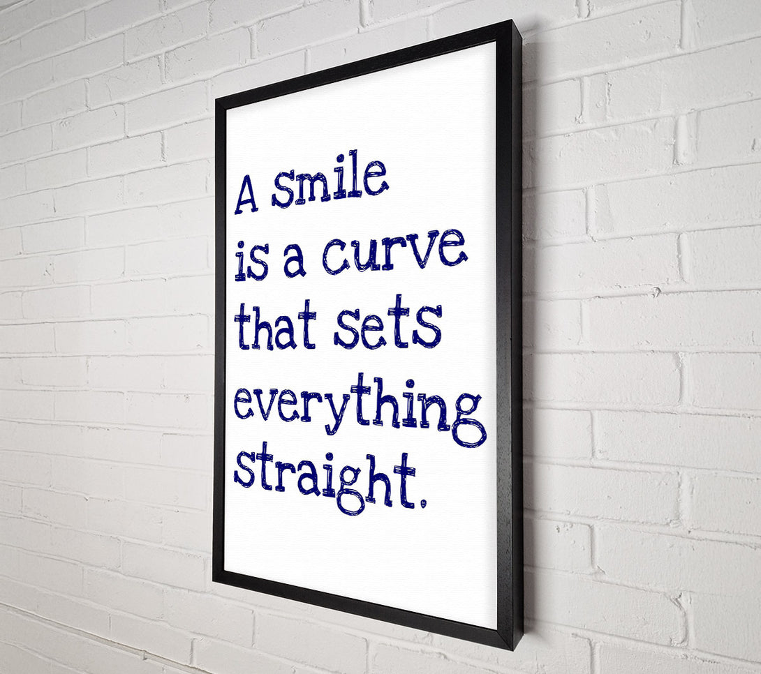  A Canvas Print of Motivational Quote Smile Is A Curve Canvas Art