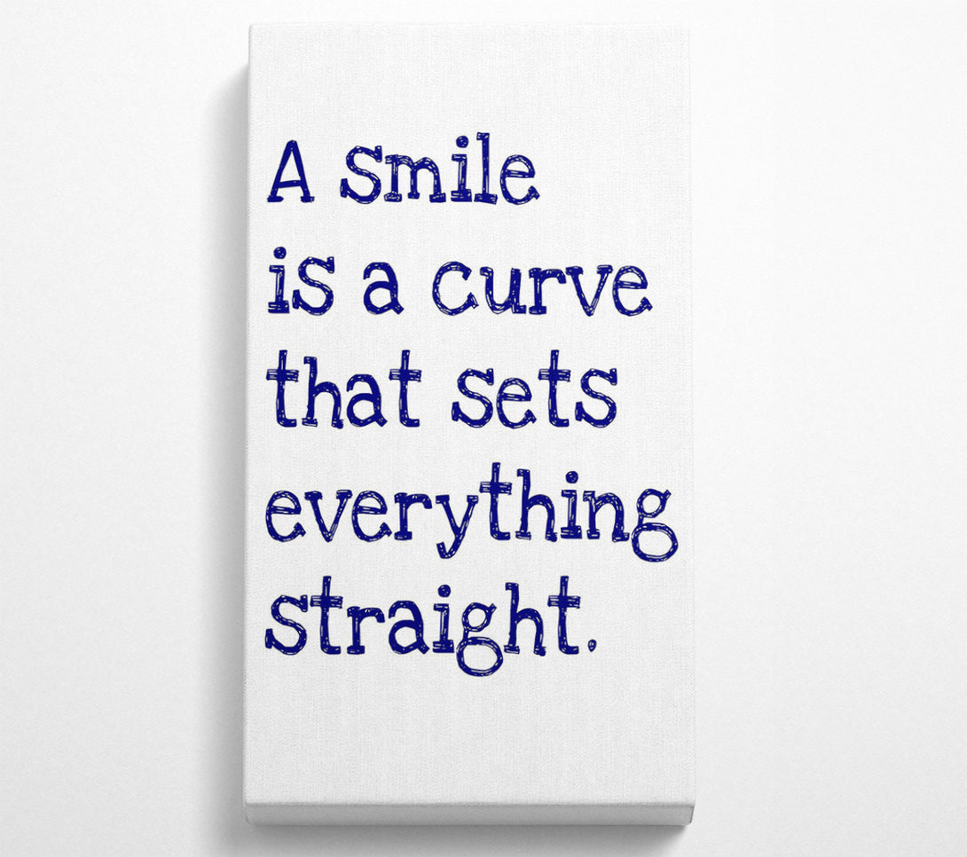  A Canvas Print of Motivational Quote Smile Is A Curve Canvas Art