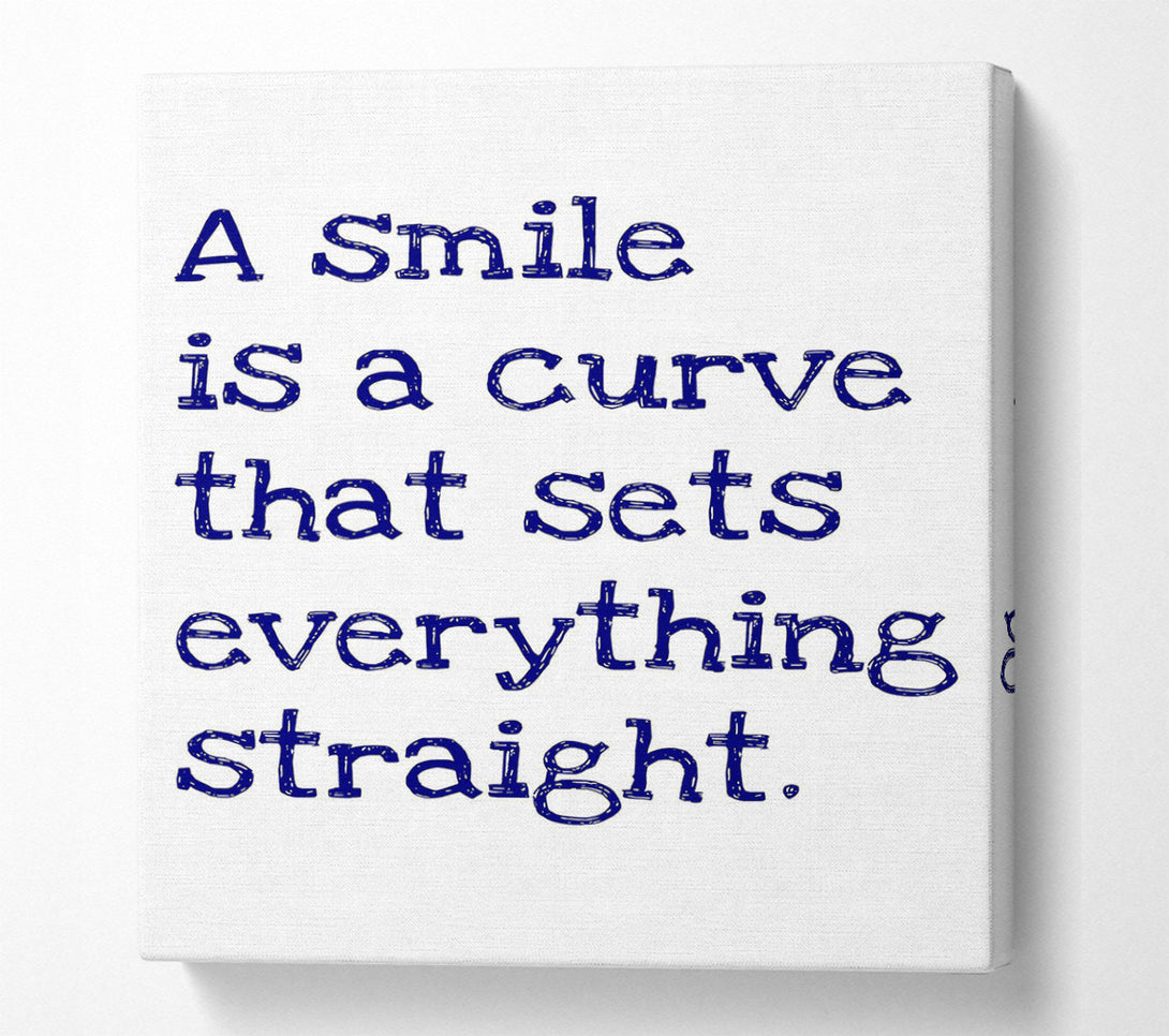  A Canvas Print of Motivational Quote Smile Is A Curve Canvas Art