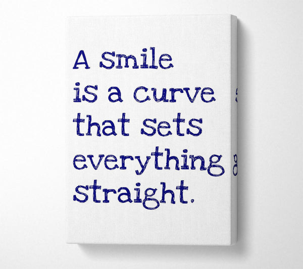  A Canvas Print of Motivational Quote Smile Is A Curve Canvas Art