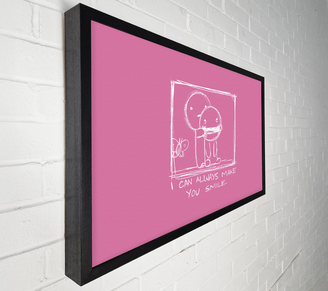  A Canvas Print of Love Quote I Can Always Make You Smile Pink Canvas Print