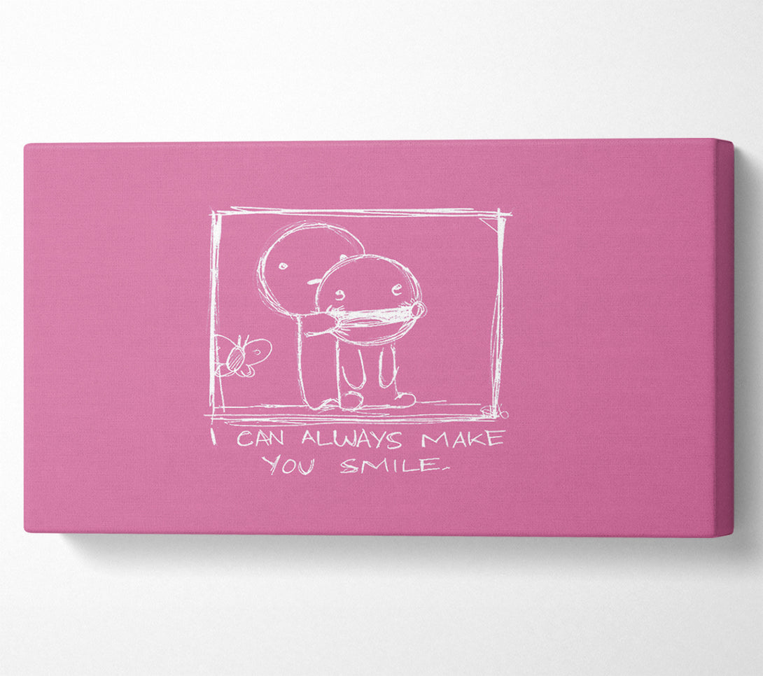  A Canvas Print of Love Quote I Can Always Make You Smile Pink Canvas Print