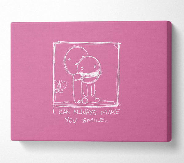  A Canvas Print of Love Quote I Can Always Make You Smile Pink Canvas Print