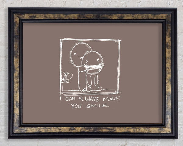 I Can Always Make You Smile Beige Framed Print
