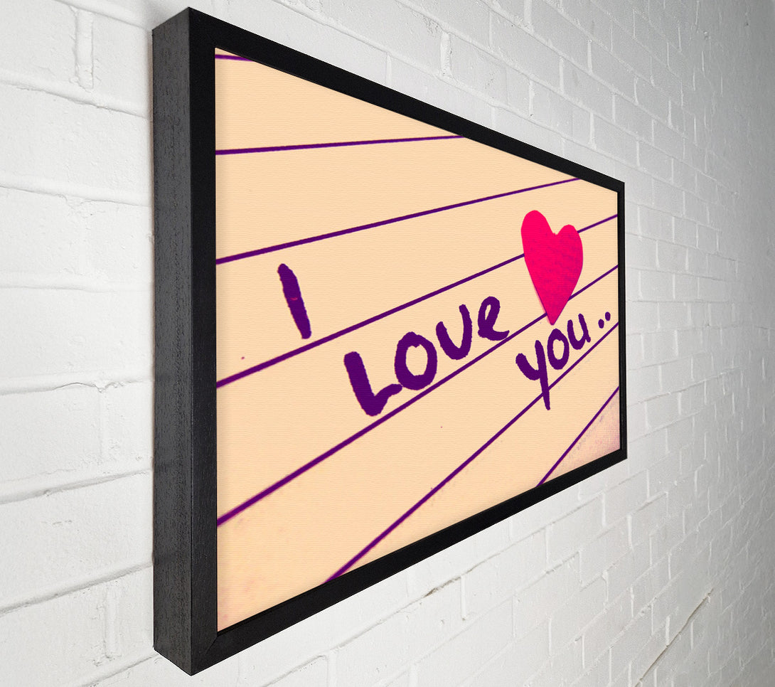  A Canvas Print of Love Quote I Love You Heart Canvas Wall Art