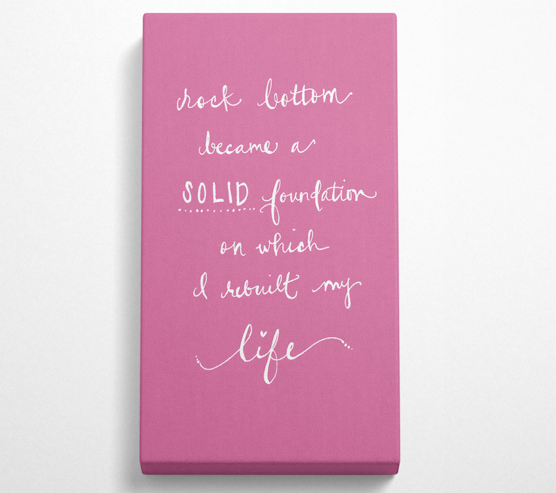  A Canvas Print of Rock Bottom Pink Canvas Print