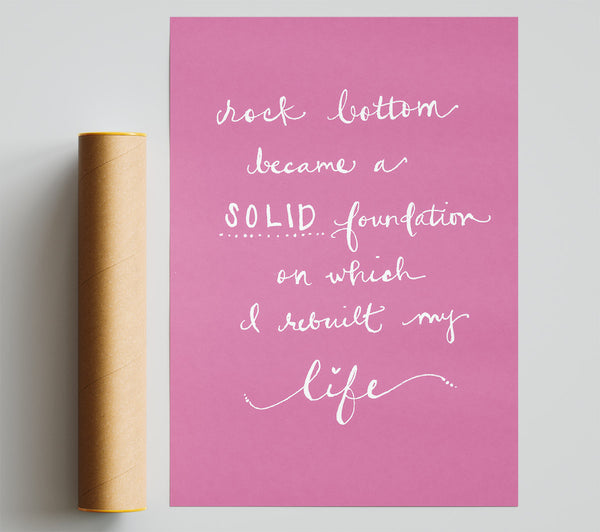 Rock Bottom Pink Print
