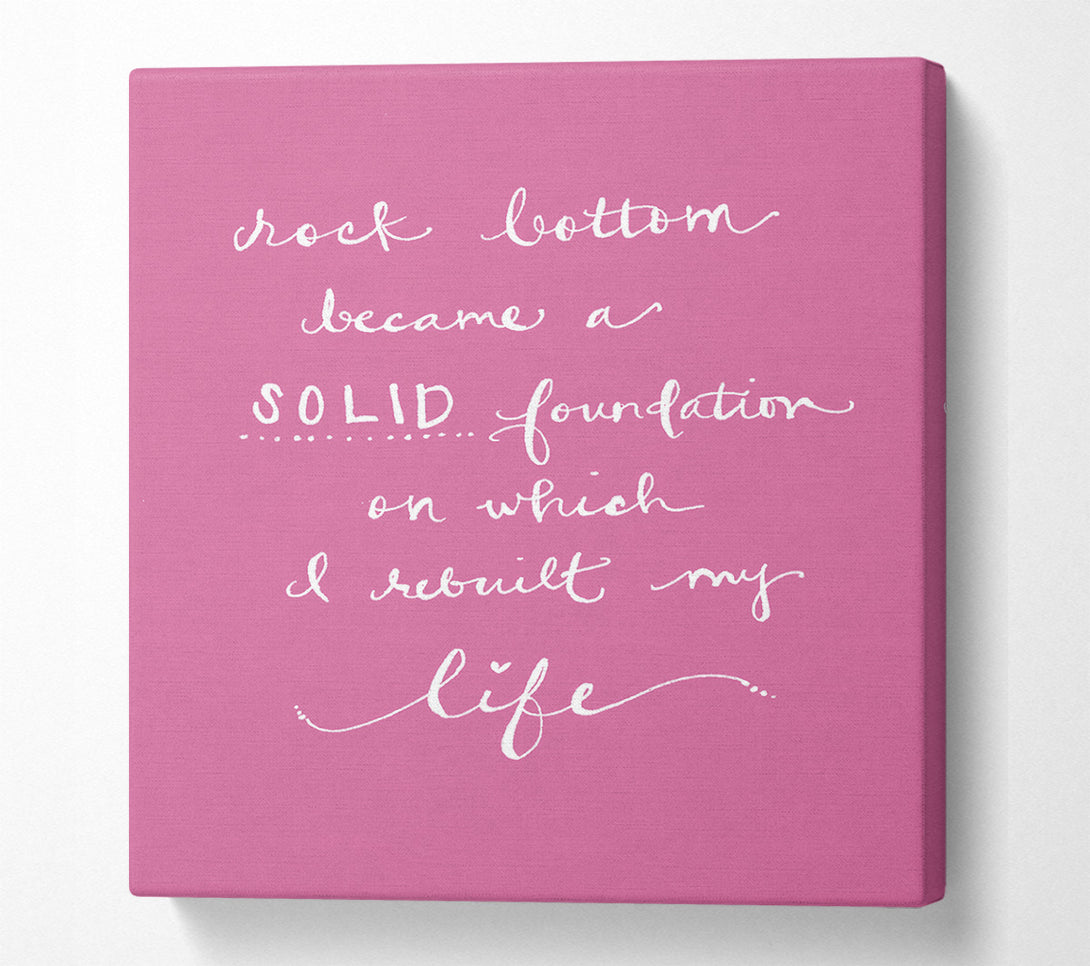  A Canvas Print of Rock Bottom Pink Canvas Print