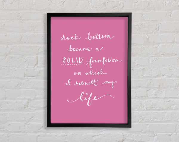 Rock Bottom Pink Framed Print