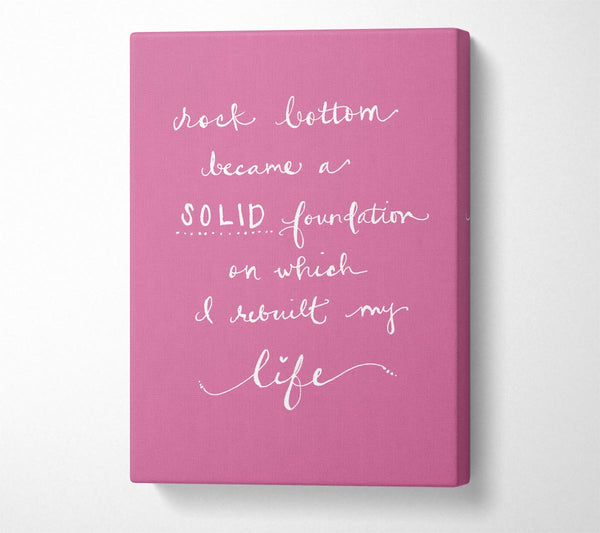  A Canvas Print of Rock Bottom Pink Canvas Print