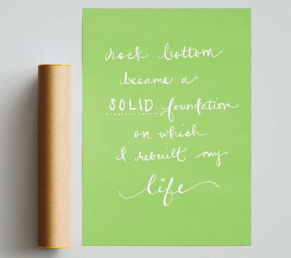 Rock Bottom Lime Green Giclee Print
