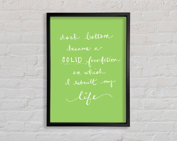 Rock Bottom Lime Green Framed Print