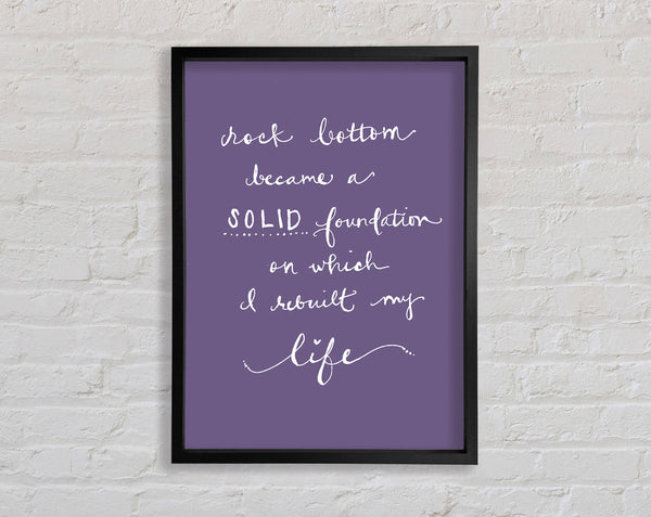 Rock Bottom Lilac Framed Print