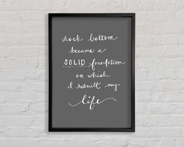 Rock Bottom Grey Framed Print