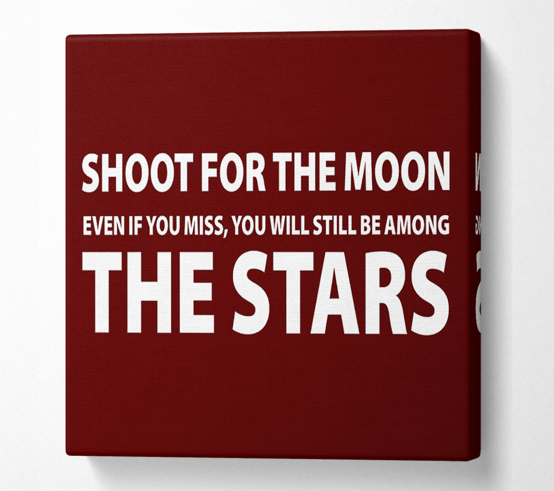  A Canvas Print of Motivational Quote Shoot For The Moon Canvas Wall Art