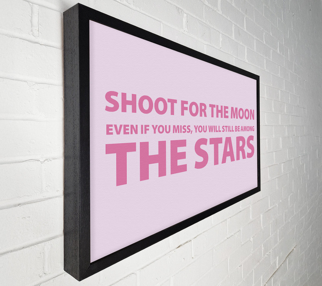  A Canvas Print of Motivational Quote Shoot For The Moon Pink Canvas Wall Art