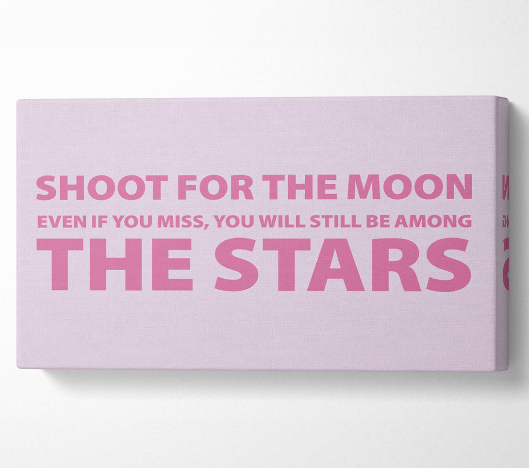  A Canvas Print of Motivational Quote Shoot For The Moon Pink Canvas Wall Art