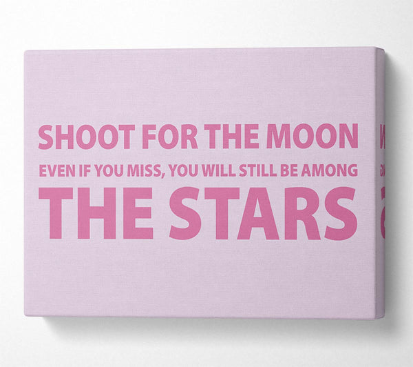  A Canvas Print of Motivational Quote Shoot For The Moon Pink Canvas Wall Art