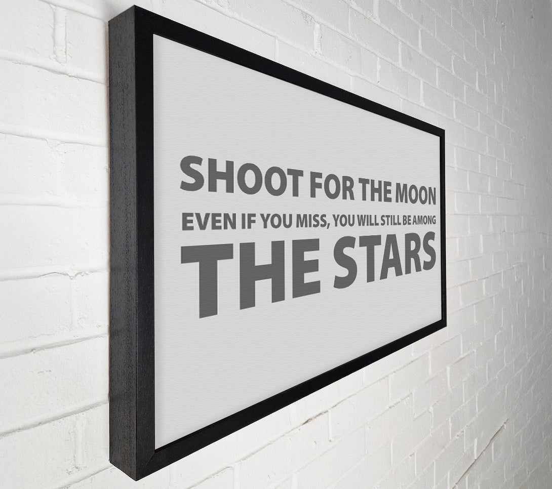  A Canvas Print of Motivational Quote Shoot For The Moon Grey Canvas Print