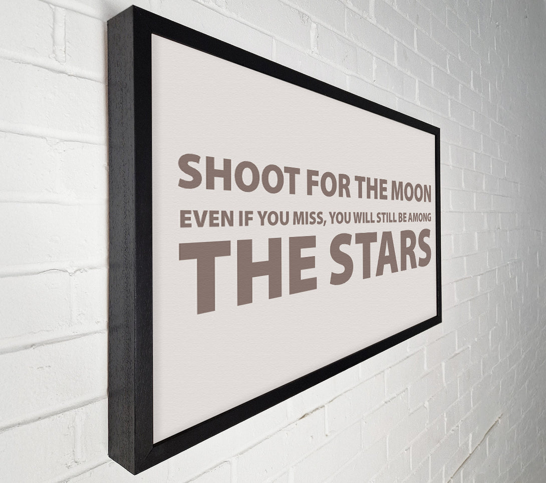  A Canvas Print of Motivational Quote Shoot For The Moon Beige Canvas Art