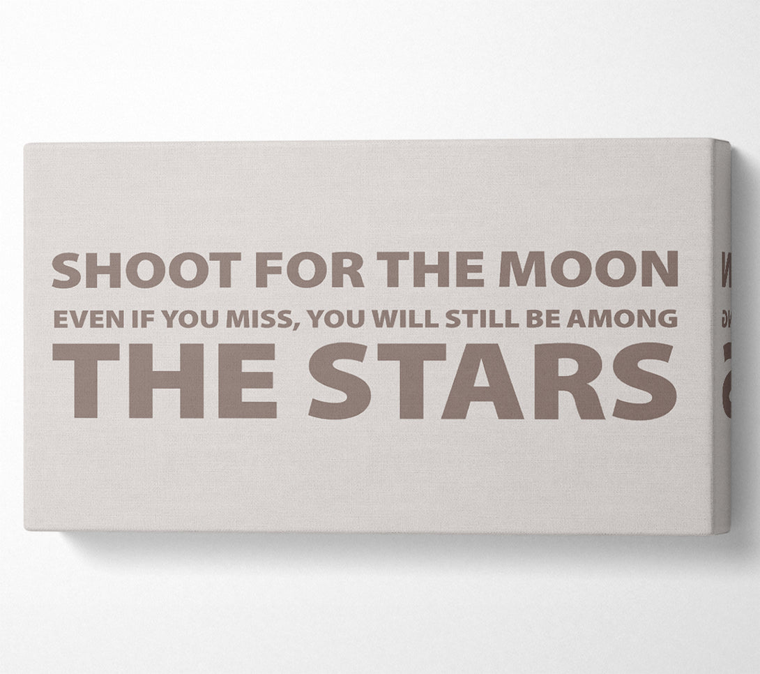  A Canvas Print of Motivational Quote Shoot For The Moon Beige Canvas Art
