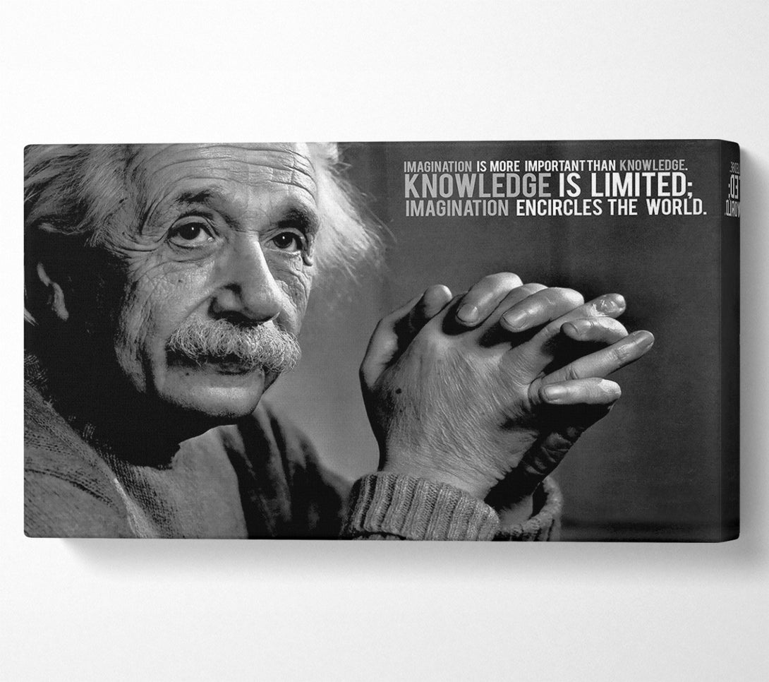  A Canvas Print of Motivational Quote Albert Einstein Imagination Is More Important Canvas Wall Art