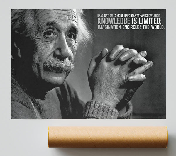 Motivational Quote Albert Einstein Imagination Is More Important Giclee Print
