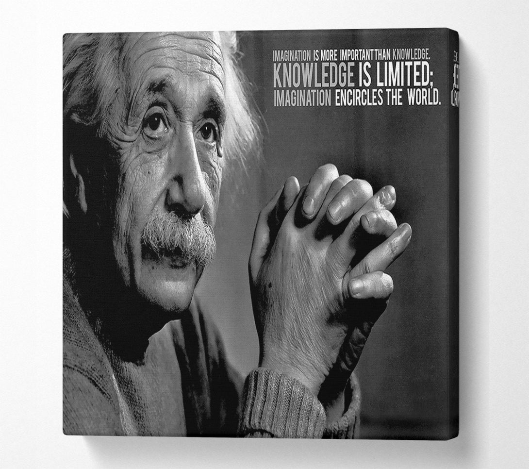  A Canvas Print of Motivational Quote Albert Einstein Imagination Is More Important Canvas Wall Art