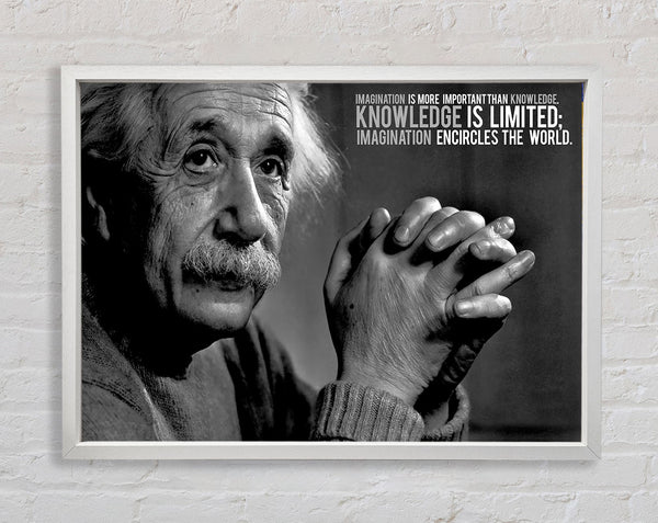 Motivational Quote Albert Einstein Imagination Is More Important Framed Print