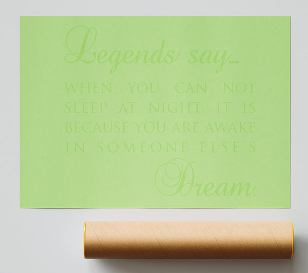 Legends Say Dream Lime Green Giclee Print