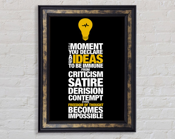 Motivational Quote Freedom Of Thought Framed Print