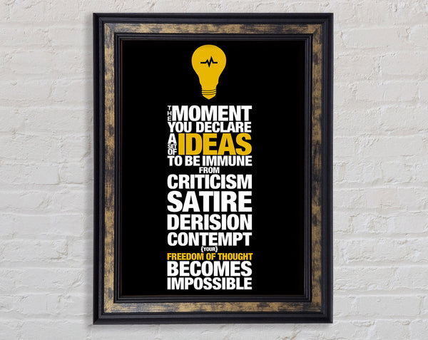 Motivational Quote Freedom Of Thought Framed Print