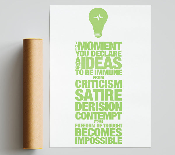 Motivational Quote Freedom Of Thought Lime Green Print
