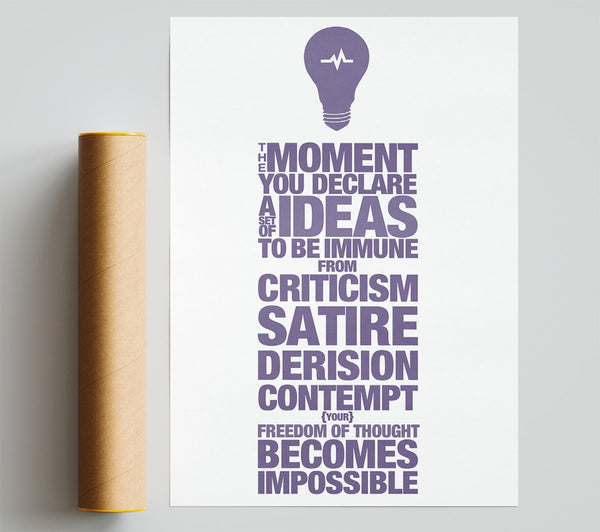 Motivational Quote Freedom Of Thought Lilac Poster