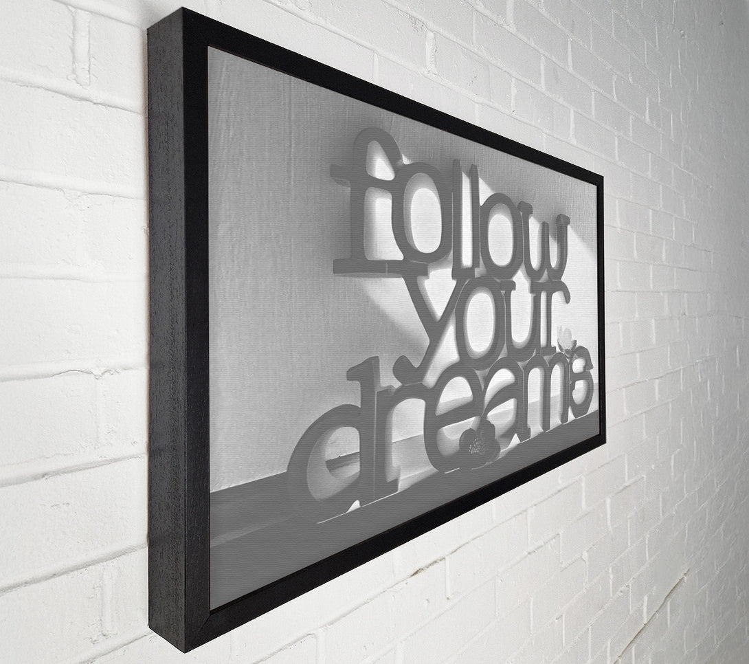  A Canvas Print of Home Quote Follow Your Dreams Grey Canvas Art